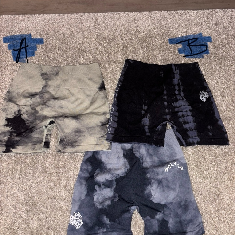 Darc Sport Gray and Black Distressed Shorts